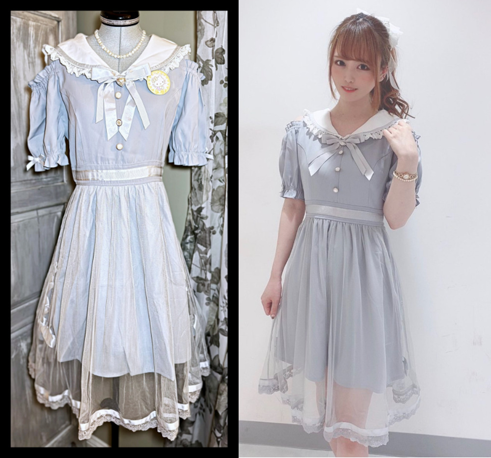 Liz Lisa Shoulder-Cut Sailor Collar OP Dress Jfashion Gyaru Himekaji Girl Japan